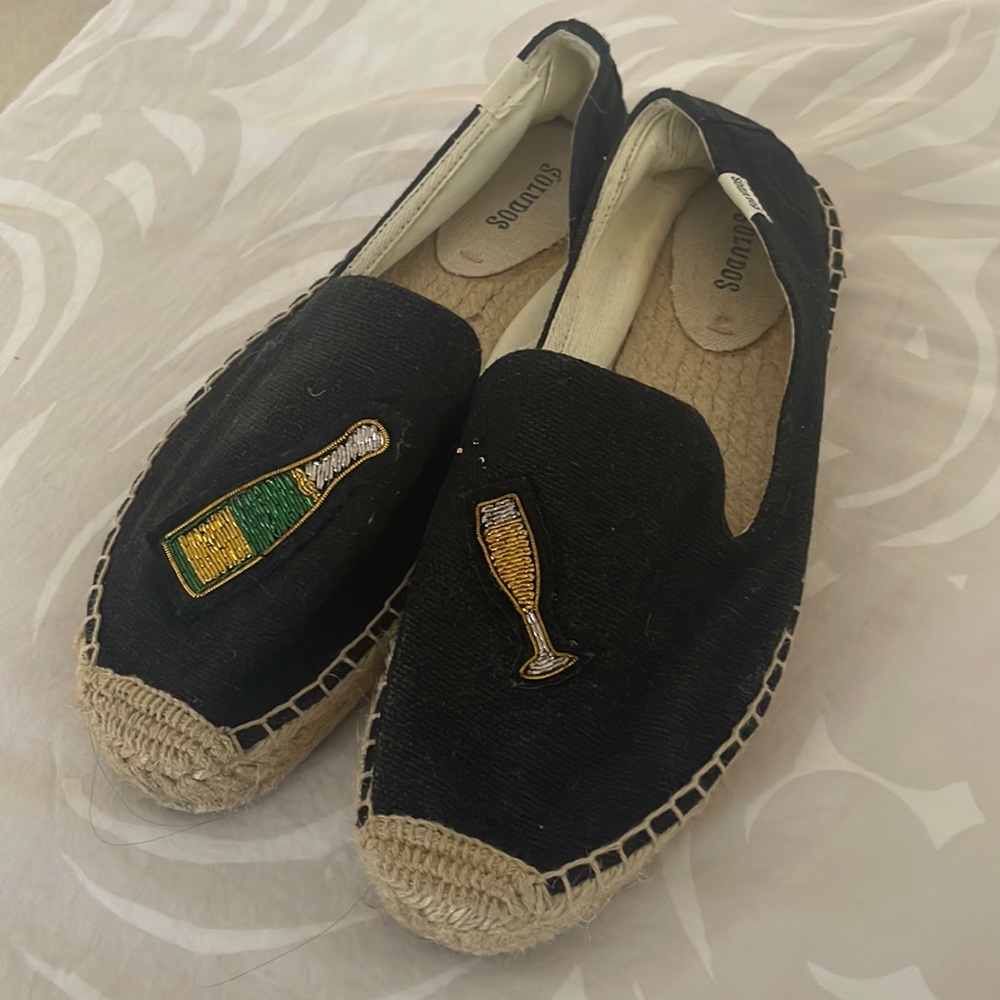Soludos gently warm flats with champagne details